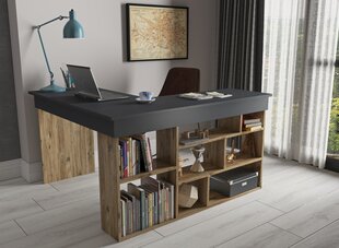 Kirjoituspöytä Asir Theos, harmaa/ruskea hinta ja tiedot | Tietokonepöydät ja työpöydät | hobbyhall.fi