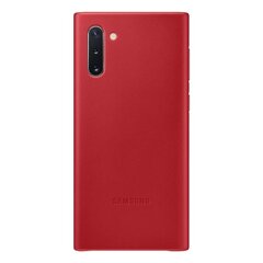 Samsung Galaxy Note 10 Leather Cover Red hinta ja tiedot | Puhelimen kuoret ja kotelot | hobbyhall.fi