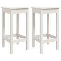 vidaXL Baarituolit 2 kpl valkoinen 40x40x78 cm täysi mänty hinta ja tiedot | Ruokapöydän tuolit | hobbyhall.fi