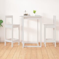 vidaXL Baarituolit 2 kpl valkoinen 40x41,5x112 cm täysi mänty hinta ja tiedot | Ruokapöydän tuolit | hobbyhall.fi