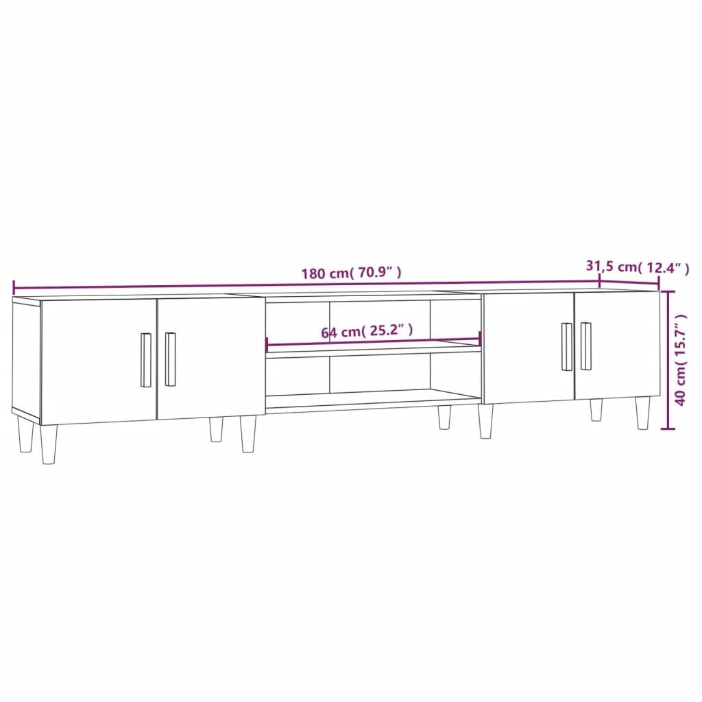 vidaXL TV-taso Sonoma-tammi 180x31,5x40 cm tekninen puu hinta ja tiedot | TV-tasot | hobbyhall.fi