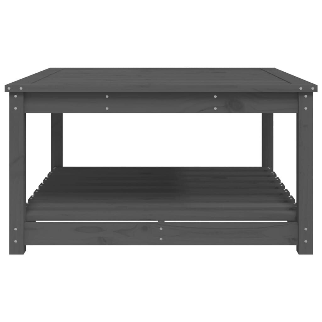 vidaXL Puutarhapöytä harmaa 82,5x82,5x45 cm täysi mänty hinta ja tiedot | Puutarhapöydät | hobbyhall.fi