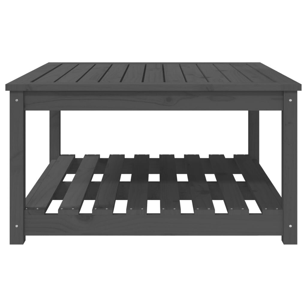 vidaXL Puutarhapöytä harmaa 82,5x82,5x45 cm täysi mänty hinta ja tiedot | Puutarhapöydät | hobbyhall.fi