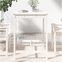 vidaXL Puutarhapöytä valkoinen 121x82,5x110 cm täysi mänty hinta ja tiedot | Puutarhapöydät | hobbyhall.fi