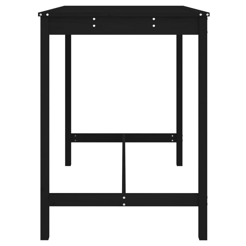 vidaXL Puutarhapöytä musta 121x82,5x110 cm täysi mänty hinta ja tiedot | Puutarhapöydät | hobbyhall.fi