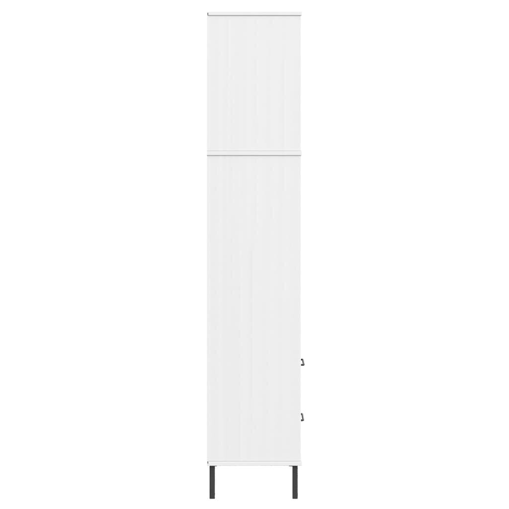 vidaXL Kirjahylly 2 laatikolla valkoinen 60x35x180 cm täyspuu OSLO hinta ja tiedot | Hyllyt | hobbyhall.fi