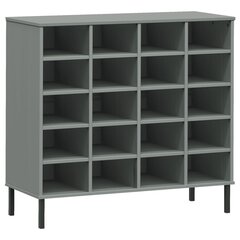 vidaXL Kenkäteline metallijaloilla harmaa 95x35x87 cm täyspuu OSLO hinta ja tiedot | Kenkäkaapit ja -hyllyt | hobbyhall.fi