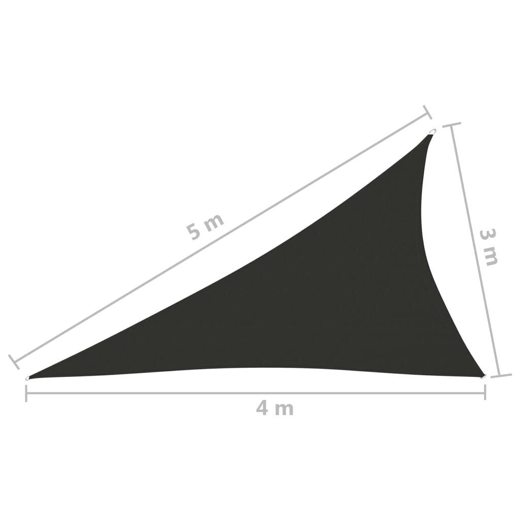 vidaXL Aurinkopurje Oxford-kangas kolmio 3x4x5 m antrasiitti hinta ja tiedot | Aurinkovarjot ja markiisit | hobbyhall.fi