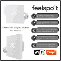 Lattialämmitysverkko Wellmo MAT 4m2 + ohjelmoitava termostaatti Feelspot WTH22.16 hinta ja tiedot | Lattialämmitys | hobbyhall.fi