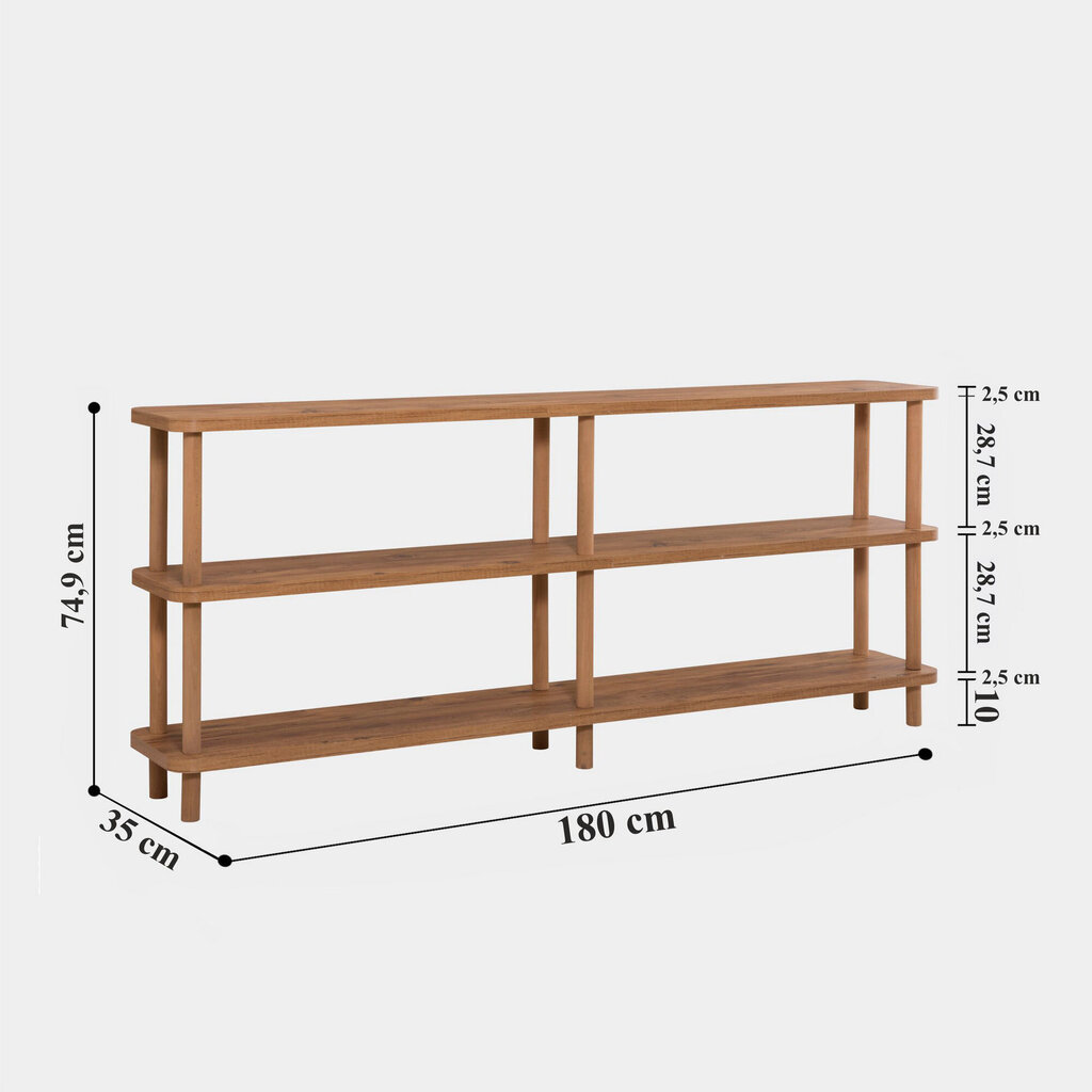 Hylly Asir, 180x74,9x35cm, beige hinta ja tiedot | Hyllyt | hobbyhall.fi