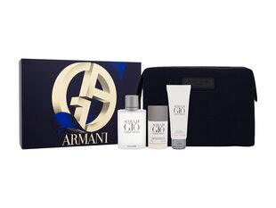 Sarja Giorgio Armani Acqua di Gio miehille: Hajuvesi EDT, 100 ml + suihkugeeli, 75 ml + deodorantti, 75 ml + kosmetiikkalaukku hinta ja tiedot | Miesten hajuvedet | hobbyhall.fi