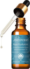 Kosteuttava kasvoseerumi Antipodes Maya Hyaluronic, 30 ml hinta ja tiedot | Kasvoöljyt ja seerumit | hobbyhall.fi