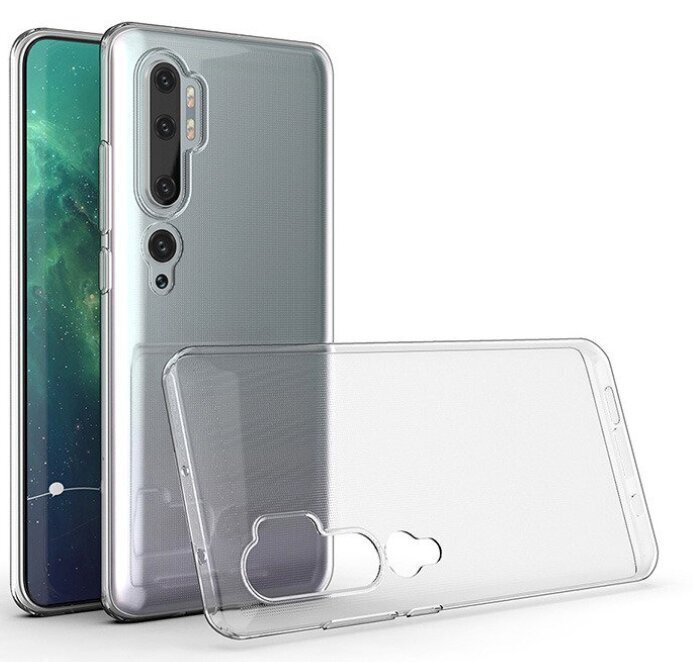 Silikonikotelo Fusion Ultra Back Case 1 mm Protect Xiaomi Mi Note 10 Pro / Mi Note 10, läpinäkyvä. hinta ja tiedot | Puhelimen kuoret ja kotelot | hobbyhall.fi