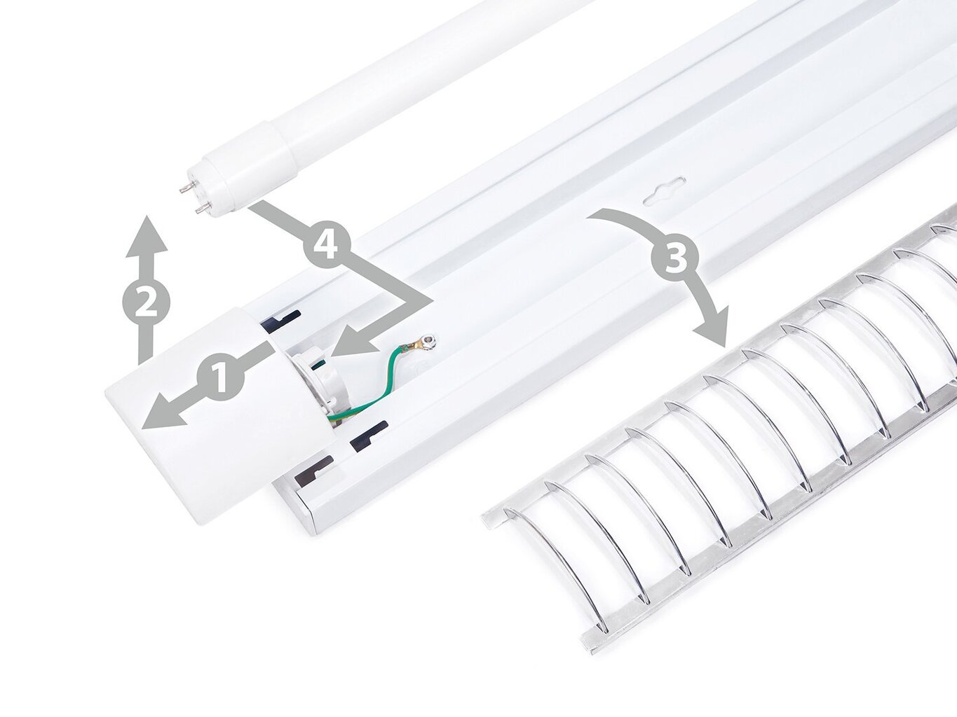 R2 valaisin LED T8 loistelampuille, 1x120cm hinta ja tiedot | Riippuvalaisimet | hobbyhall.fi