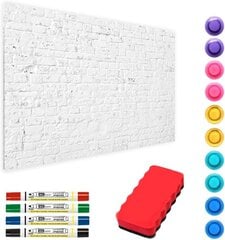 Allboards Metallic Magnette -pöytä Weisser Brick 90x60cm hinta ja tiedot | Toimistotarvikkeet | hobbyhall.fi