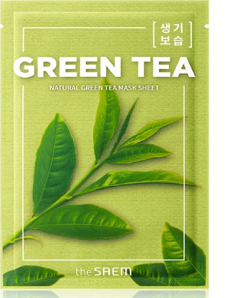 Arkkinaamio The Saem Natural Green Tea, 21 ml hinta ja tiedot | Kasvonaamiot ja silmänalusaamiot | hobbyhall.fi