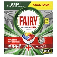 Fairy astianpesukonetabletit Platinum Plus All In One Lemon, 88 kpl hinta ja tiedot | Astianpesuaineet | hobbyhall.fi