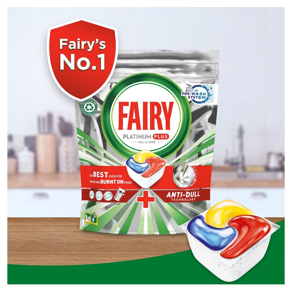 Fairy astianpesukonetabletit Platinum Plus All In One Lemon, 88 kpl hinta ja tiedot | Astianpesuaineet | hobbyhall.fi