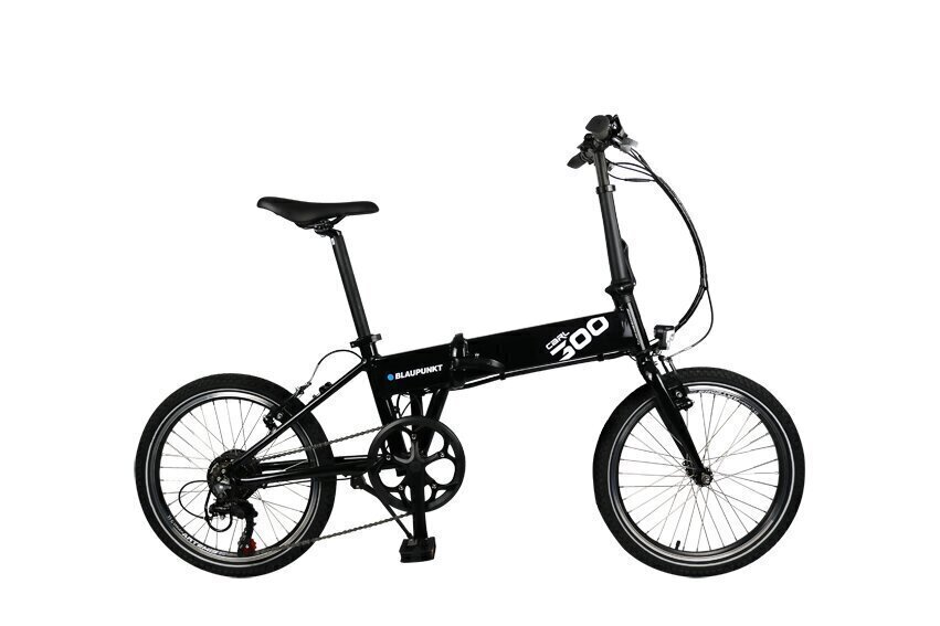 Elektrinis sulankstomas dviratis Blaupunkt Carl 300, juodas + Dviračio vairo krepšys hinta ja tiedot | Sähköpyörät | hobbyhall.fi