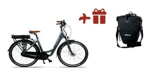 Elektrinis dviratis Wagner Algau 28", pilkas + Dviračio vairo krepšys hinta ja tiedot | Sähköpyörät | hobbyhall.fi