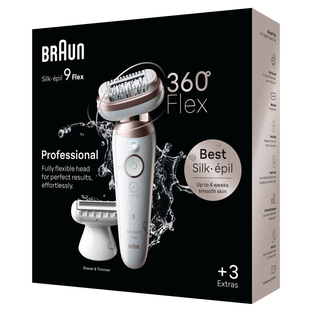 Braun SES9-030 3D Silk-épil 9 Flex hinta ja tiedot | Epilaattorit ja karvanpoistolaitteet | hobbyhall.fi