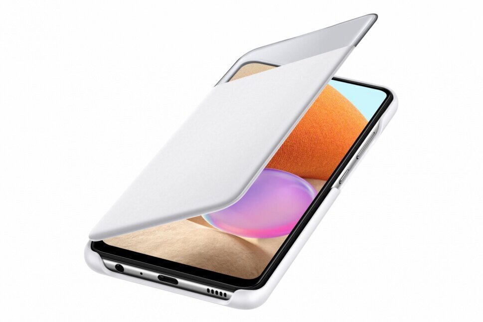 Samsung Galaxy A32 4G S View Wallet Case suojakuori - valkoinen hinta ja tiedot | Puhelimen kuoret ja kotelot | hobbyhall.fi