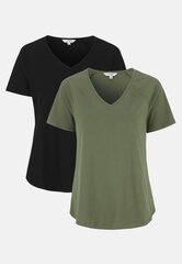 Naisten T-paita Cellbes ALEX 2 kpl, khaki-musta hinta ja tiedot | Naisten paidat | hobbyhall.fi