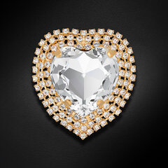 Rintakoru Crystal Heart Swarovskin kristalleilla Diamond Sky Jewelry DS00BR186 hinta ja tiedot | Rintakorut | hobbyhall.fi