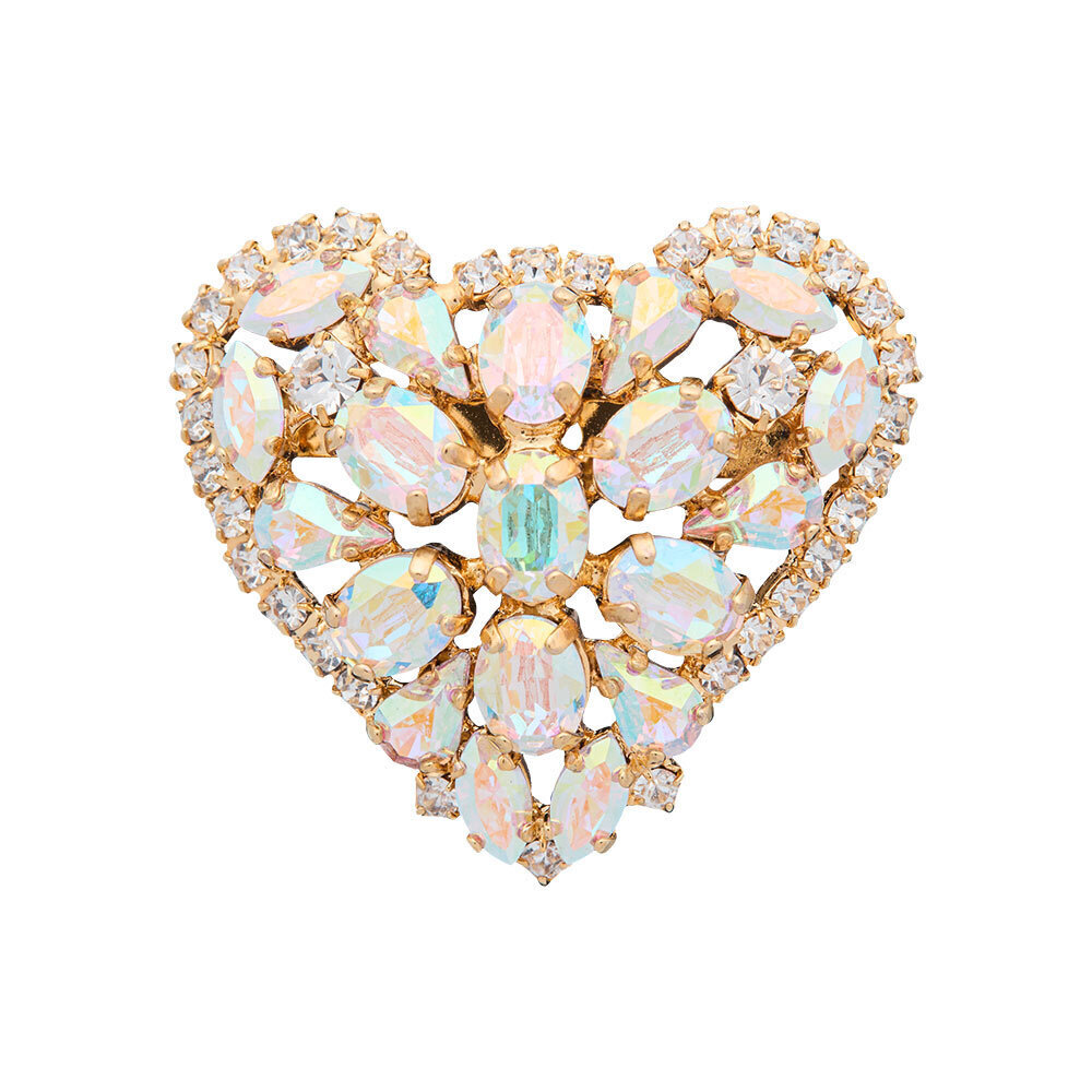 Rintakoru Crystal Heart II Aurora Borealis Swarovskin kristalleilla Diamond Sky Jewelry DS00BR190 hinta ja tiedot | Rintakorut | hobbyhall.fi