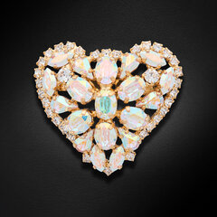Rintakoru Crystal Heart II Aurora Borealis Swarovskin kristalleilla Diamond Sky Jewelry DS00BR190 hinta ja tiedot | Rintakorut | hobbyhall.fi