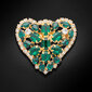 Rintakoru Crystal Heart II Emerald Swarovskin kristalleilla Diamond Sky Jewelry DS00BR193 hinta ja tiedot | Rintakorut | hobbyhall.fi