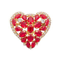 Rintakoru Crystal Heart II Light Siam Swarovskin kristalleilla Diamond Sky Jewelry DS00BR195 hinta ja tiedot | Rintakorut | hobbyhall.fi
