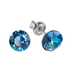 Hopeiset korvakorut, Classic, Bermuda Blue, Swarovskin kristalleilla DS02A918 hinta ja tiedot | Diamond Sky Jewelry Muoti | hobbyhall.fi