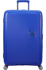 Keskikokoinen matkalaukku American Tourister Soundbox Spinner Expandable 67cm, sininen hinta ja tiedot | Matkalaukut ja -kassit | hobbyhall.fi