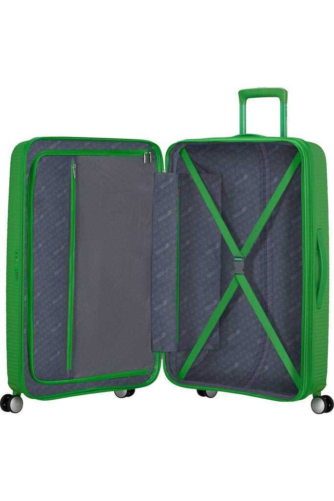 Iso matkalaukku American Tourister Soundbox Spinner Expandable 77cm, vihreä hinta ja tiedot | Matkalaukut ja matkakassit | hobbyhall.fi