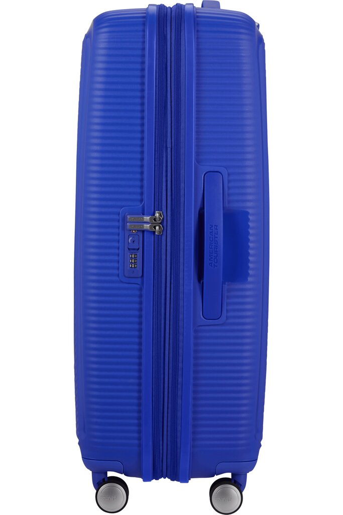 Iso matkalaukku American Tourister Soundbox Spinner Expandable 77cm, sininen hinta ja tiedot | Matkalaukut ja matkakassit | hobbyhall.fi