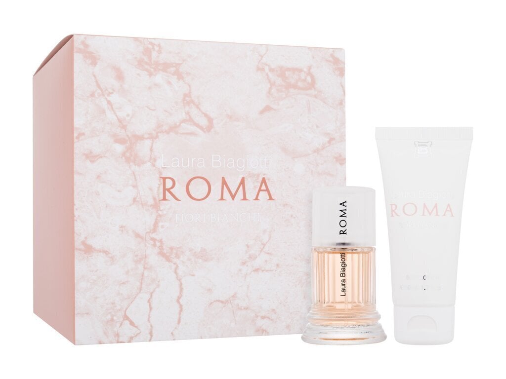 Laura Biagiotti Roma Fiori Bianchi naisten setti: eau de toilette EDT, 25 ml + vartalovoide, 50 ml hinta ja tiedot | Naisten hajuvedet | hobbyhall.fi