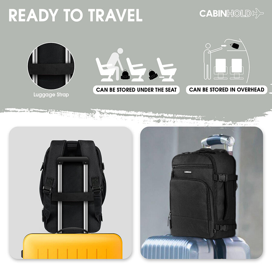 Reppu CabinHold Berlin Ryanair Travel, 40x20x25cm, 20L, musta hinta ja tiedot | Urheilukassit ja reput | hobbyhall.fi