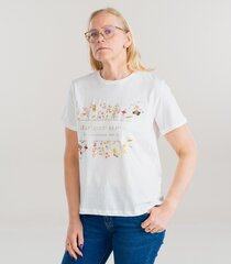 Zabaione naisten t-paita SHAUNA TS*01, valkoinen/oranssi 4067218820574 hinta ja tiedot | Naisten T-paidat | hobbyhall.fi