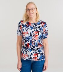 Naisten T-paita 202208 01, valkoinen/sininen 202208*01-XL hinta ja tiedot | Naisten T-paidat | hobbyhall.fi