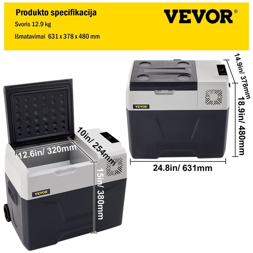 Autopakastin Vevor 40 L, 12/24/220 V hinta ja tiedot | Matkajääkaapit ja kylmälaukut autoon | hobbyhall.fi