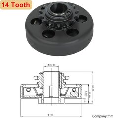 Automaattinen keskipakokytkin kartingille 14 T, 420, 25,4 mm hinta ja tiedot | Moottoripyörien lisätarvikkeet | hobbyhall.fi