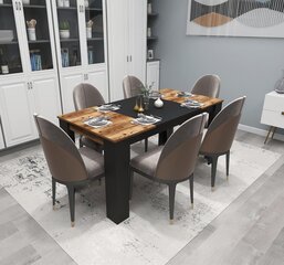 Pöytä Asir Line, ruskea/musta hinta ja tiedot | Ruokapöydät | hobbyhall.fi