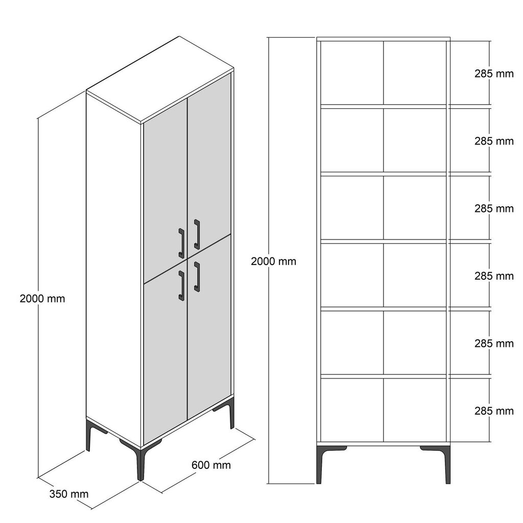 Kaappi Asir Berlin A, ruskea/valkoinen hinta ja tiedot | Kaapit | hobbyhall.fi