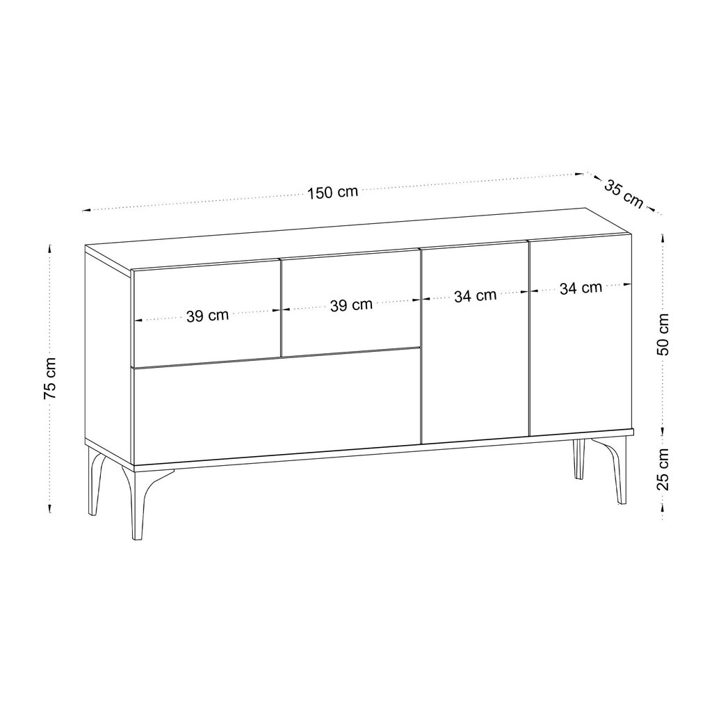 Senkki Asir Glise DEC0023, valkoinen hinta ja tiedot | Sivupöydät | hobbyhall.fi