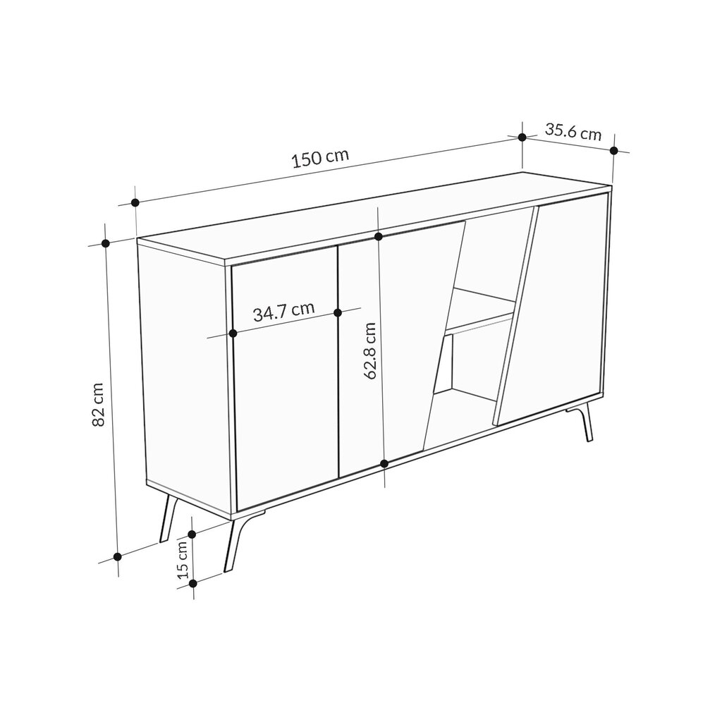 Senkki Asir Fione 150, ruskea/valkoinen hinta ja tiedot | Sivupöydät | hobbyhall.fi