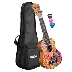 Sopraanoukulele Cascha Art Flowers HH 2603 hinta ja tiedot | Kitarat | hobbyhall.fi