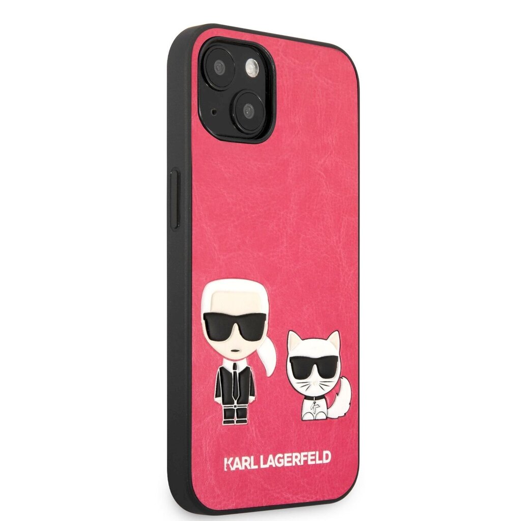 KLHCP13MPCUSKCP Karl Lagerfeld ja Choupette PU-nahkakotelo iPhone 13 Fuchsia. hinta ja tiedot | Puhelimen kuoret ja kotelot | hobbyhall.fi