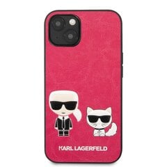 KLHCP13MPCUSKCP Karl Lagerfeld ja Choupette PU-nahkakotelo iPhone 13 Fuchsia. hinta ja tiedot | Puhelimen kuoret ja kotelot | hobbyhall.fi