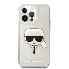 KLHCP13LKHTUGLS Karl Lagerfeld TPU Full Glitter Karl Head kotelo iPhone 13 Pro Silver. hinta ja tiedot | Puhelimen kuoret ja kotelot | hobbyhall.fi